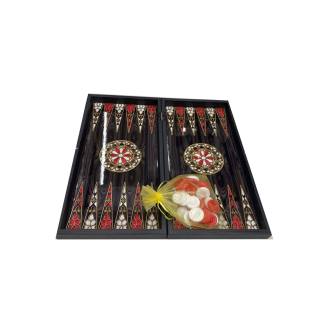 BACKGAMMON-CHESS WALNUT FLOWER